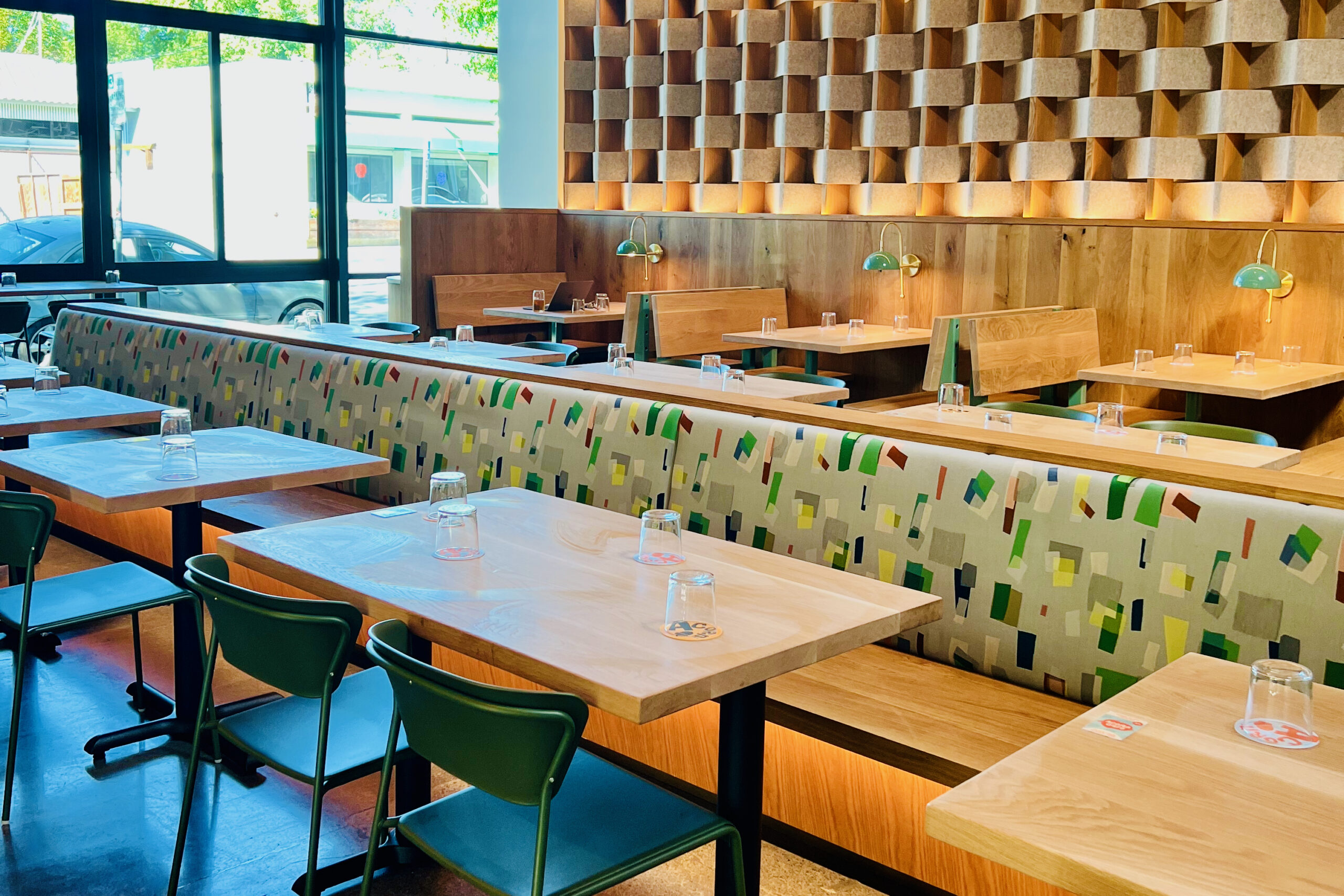 Restaurant dining space.