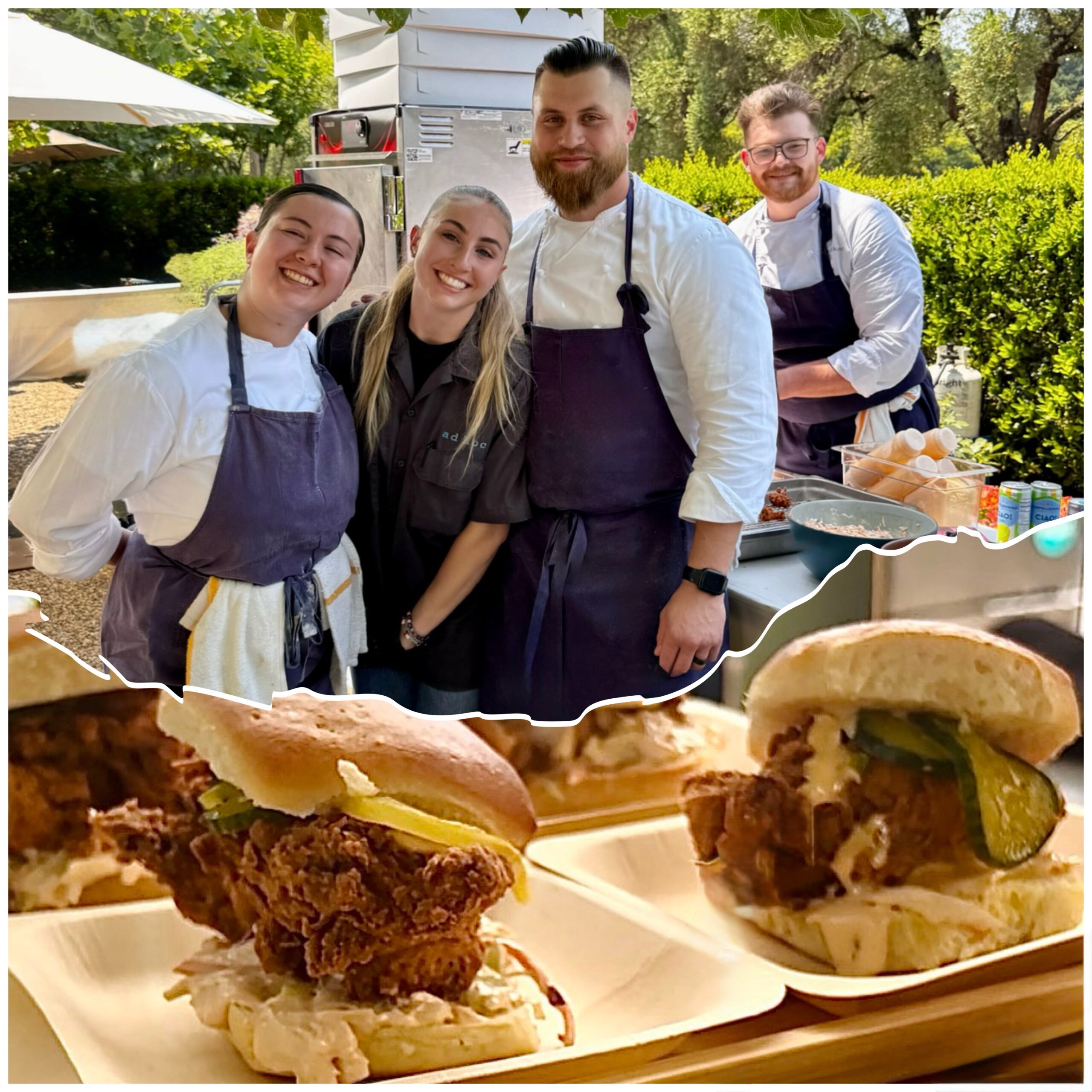Chef Daniel Zeibel (second from right) and team