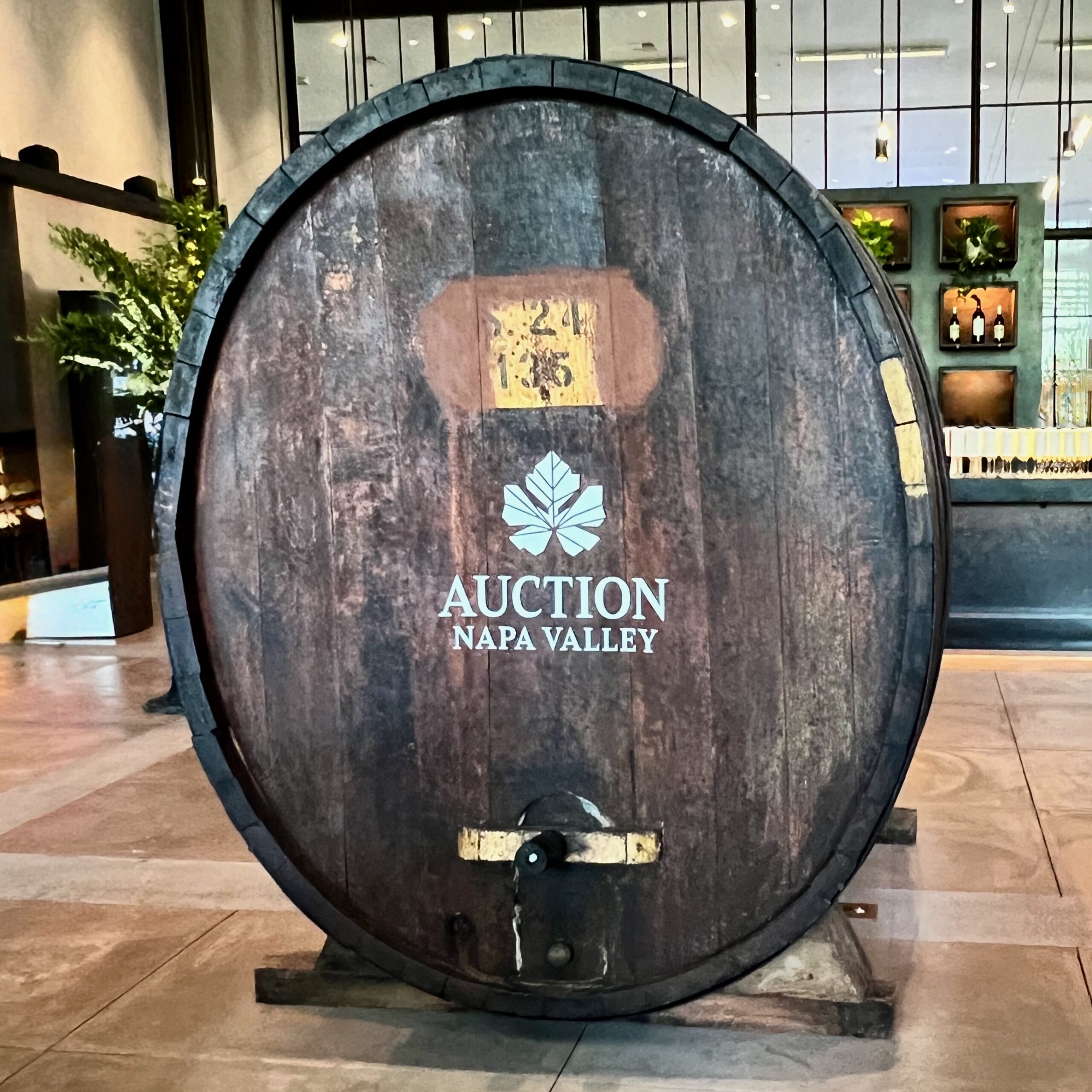 Large antique wine barrel