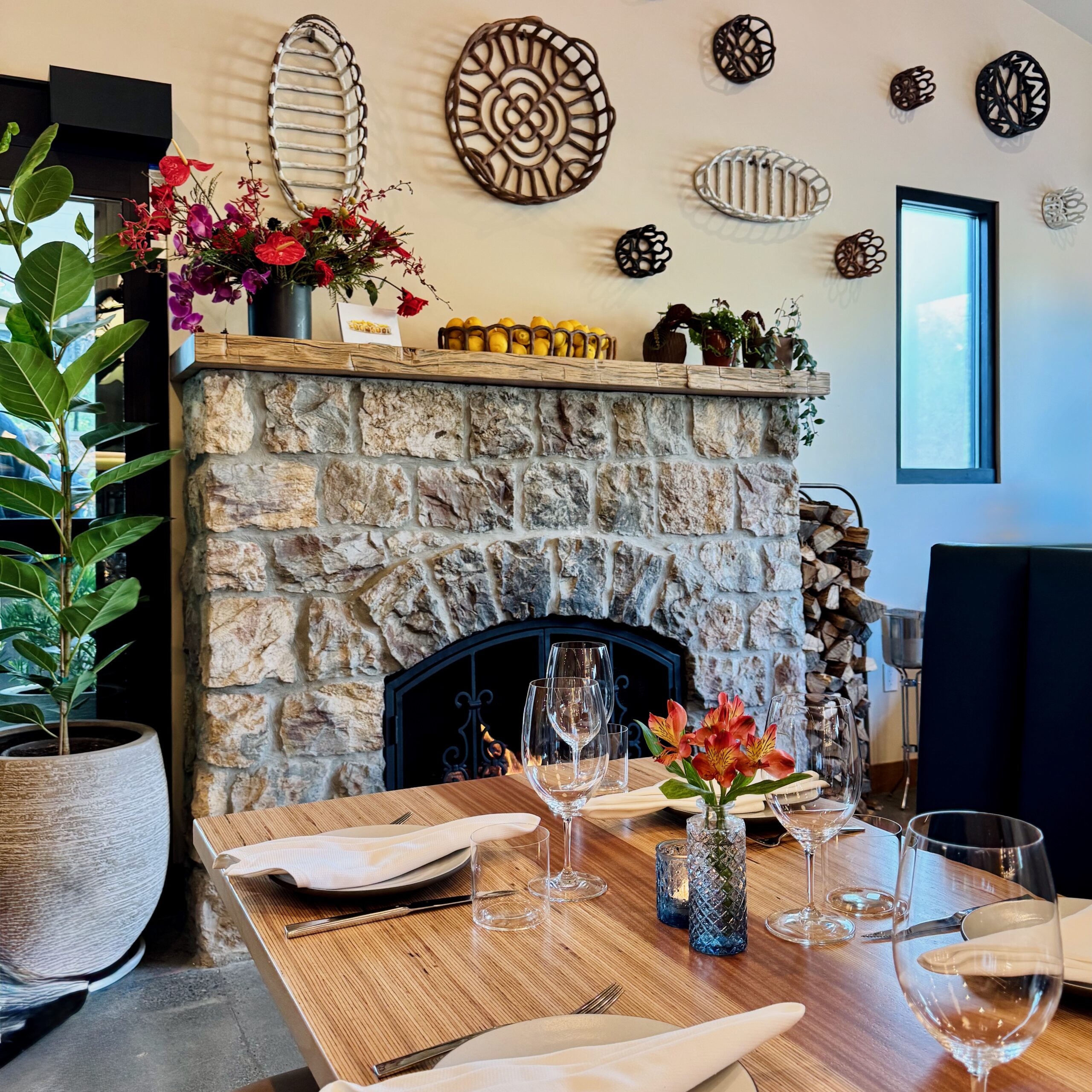 Shot of fireplace